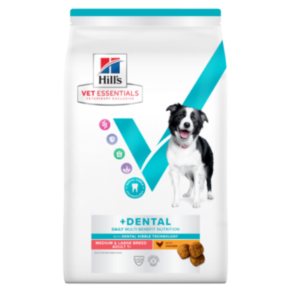 Afbeeldingen van Hill's VET ESSENTIALS MULTI-BENEFIT + DENTAL Adult 1+ Medium & Large Breed zakken DROOGVOER