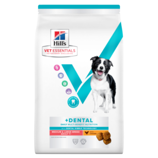 Afbeeldingen van Hill's VET ESSENTIALS MULTI-BENEFIT + DENTAL Adult 1+ Medium & Large Breed zakken DROOGVOER 13 kg
