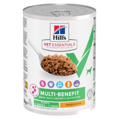 Afbeeldingen van Hill's VET ESSENTIALS MULTI-BENEFIT PUPPY - NATVOER blikken met kip (12x363g)