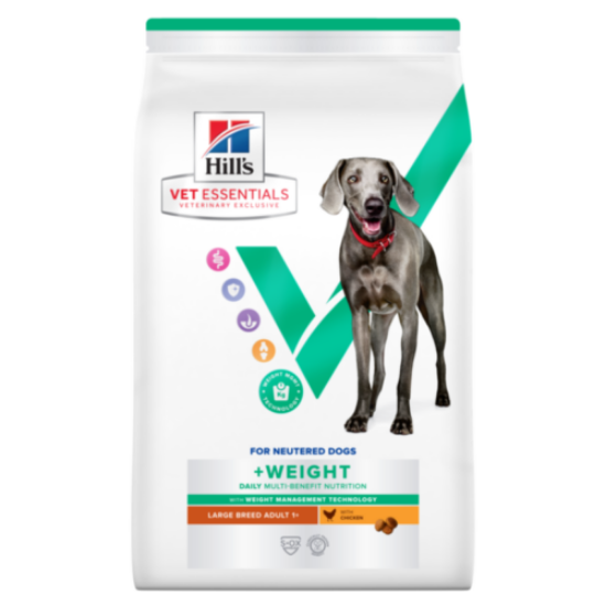 Afbeeldingen van Hill's VET ESSENTIALS MULTI-BENEFIT + WEIGHT Adult 1+ Large Breed hondenvoer met Kip zak 14kg