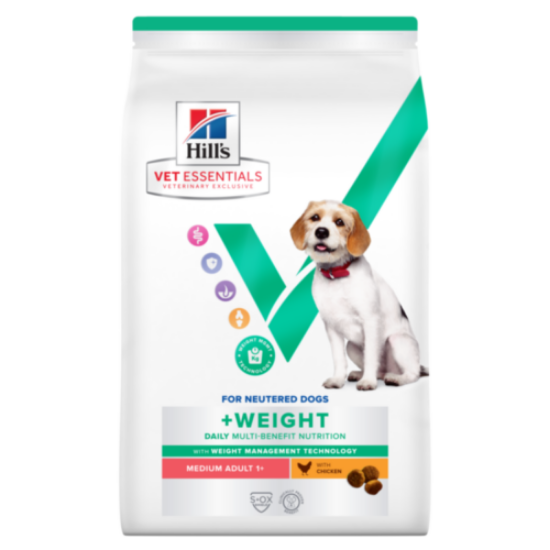 Afbeeldingen van Hill's VET ESSENTIALS MULTI-BENEFIT + WEIGHT Adult 1+ Medium hondenvoer met Kip zak 10kg