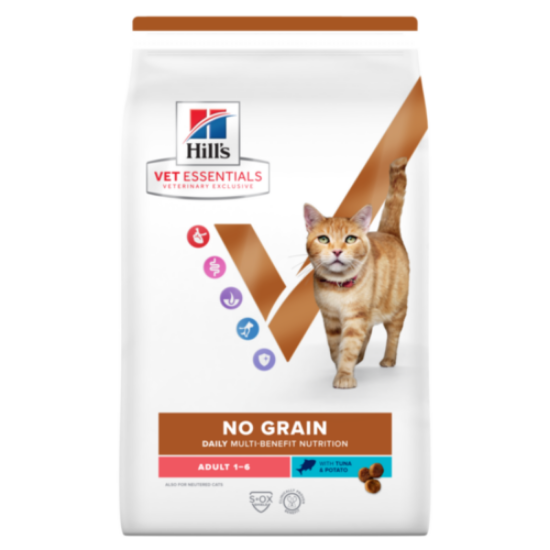 Afbeeldingen van Hill's VET ESSENTIALS MULTI-BENEFIT No Grain Adult kattenvoer met Tonijn & Aardappel zak 1,5 kg