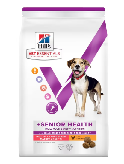 Afbeeldingen van Hill's VET ESSENTIALS DOG MULTI-BENEFIT + SENIOR HEALTH Mature Adult 7+ HOND Medium & Large Breed kip 2 kg