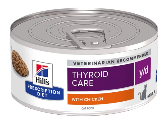 Afbeeldingen van Hill's PRESCRIPTION DIET y/d thyroid care Kattenvoer met Kip - 24X156g