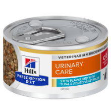 Afbeeldingen van Hills Prescription Diet CAT C/D Urinary Multicare STRESS - Stoofpotje in klein blik Tonijn (24x82g)